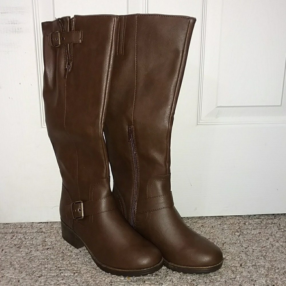 Brown tall boots