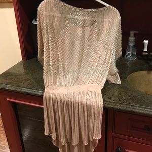 Champagne Parker Beaded Mini Dress/ Tunic