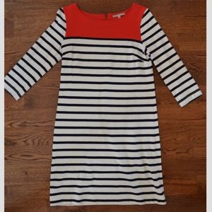 Gap S Navy/White Stripe 3/4 sleeve Knit Dress Fall