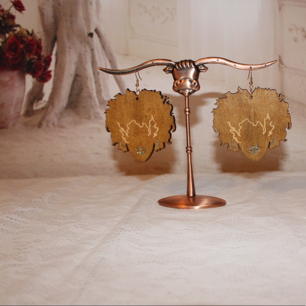 Woman Wood Earrings
