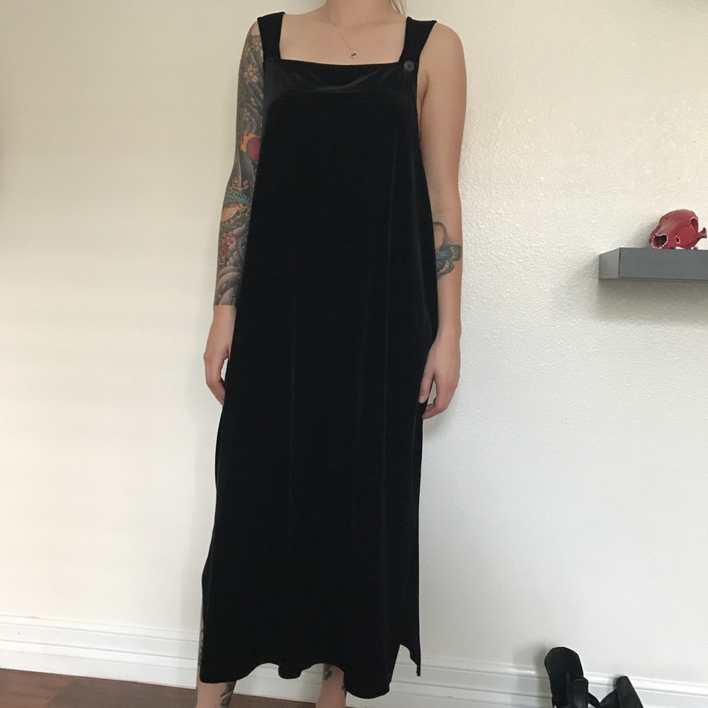 Velvet overall dress