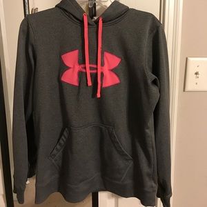 Gray and pink Under armour hoodie