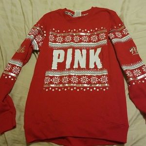 pink vs holiday sweater