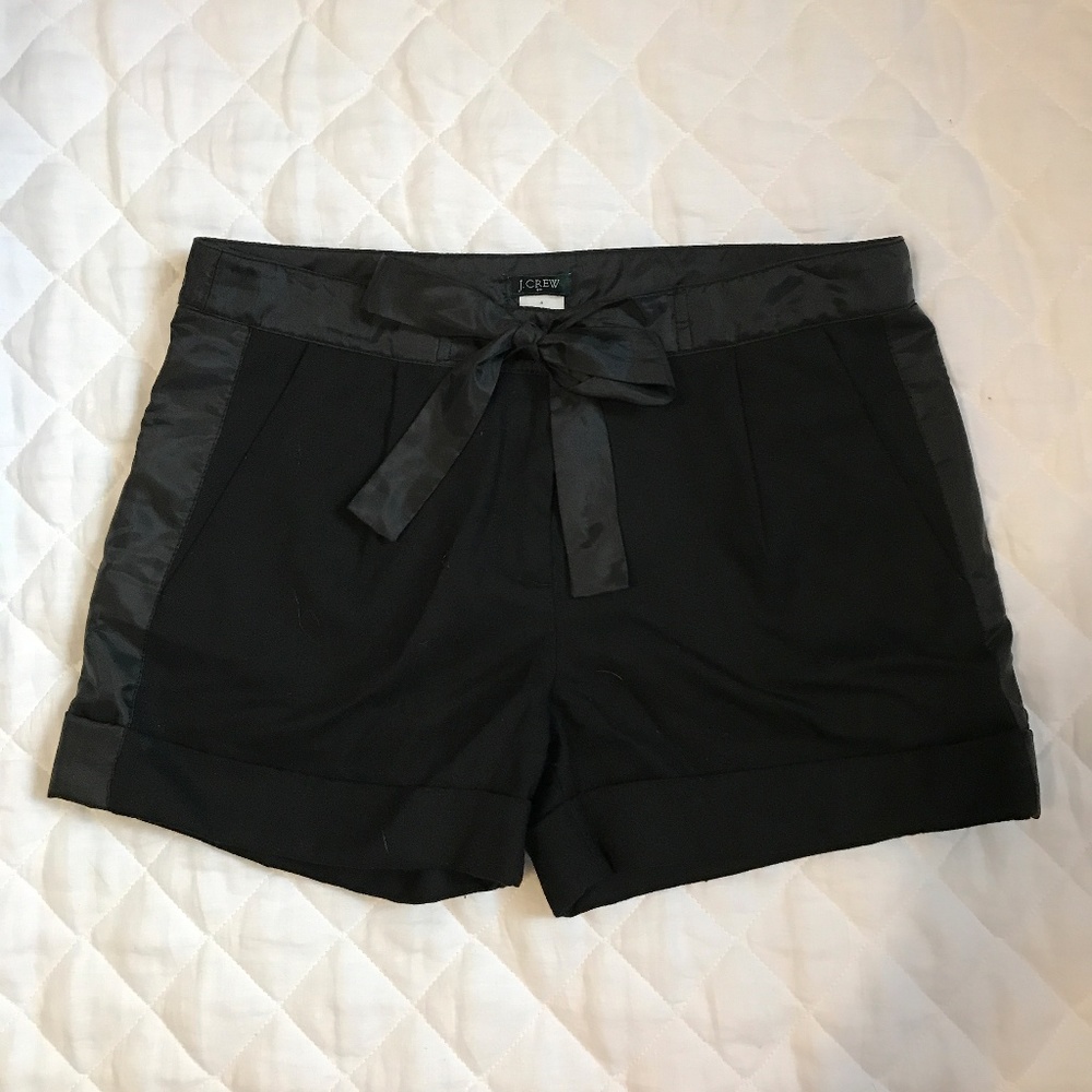 J. Crew Tie Waist Short in Black