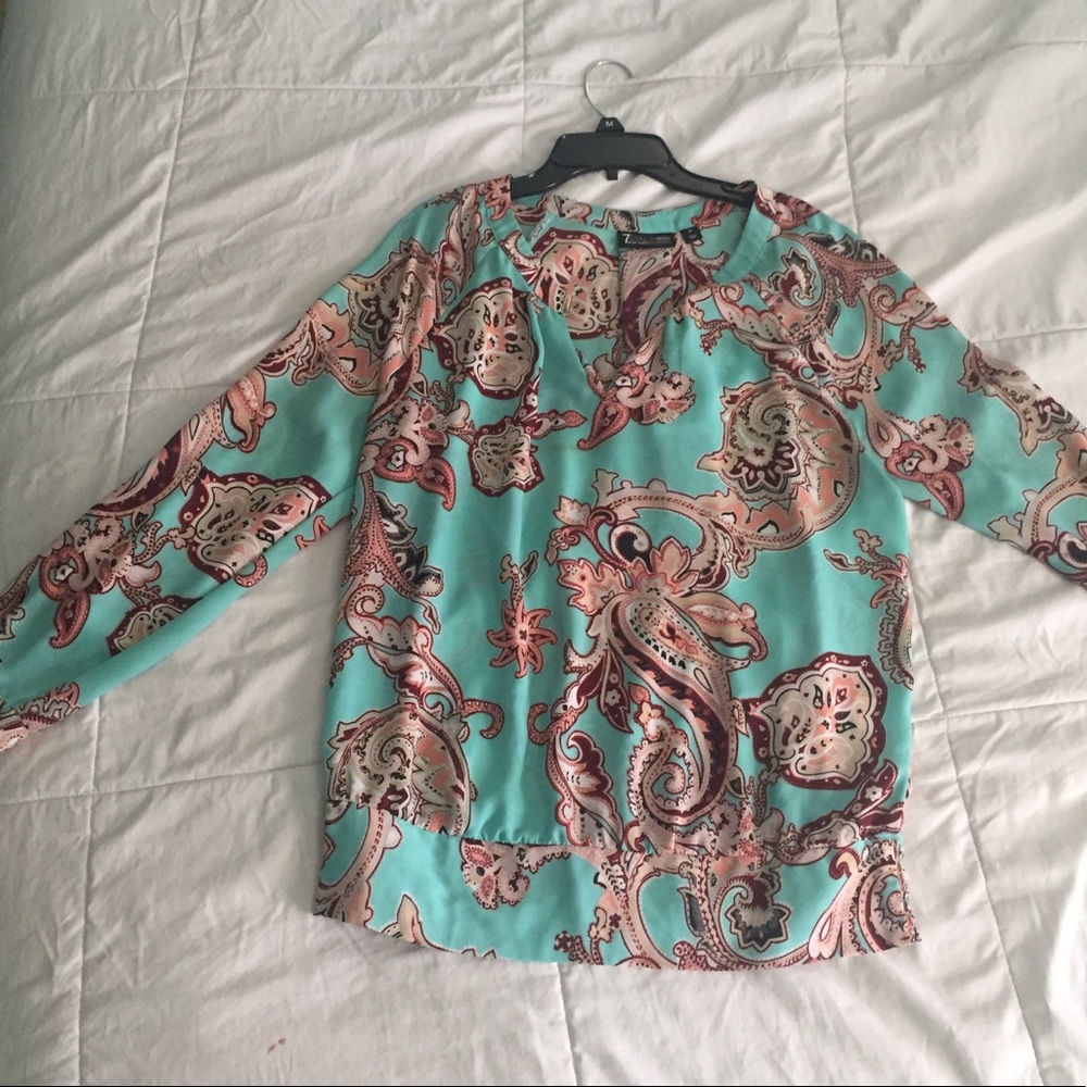Turquoise paisley NY&Co. Blouse