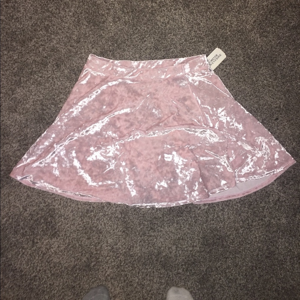 pink velvet forever 21 skater skirt