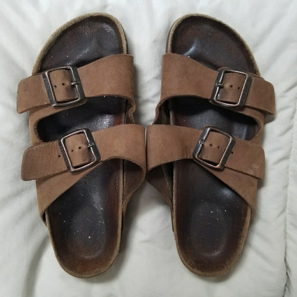Brown Leather Birkenstocks Size 8