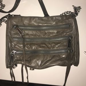 Rebecca Minkoff charcoal gray crossbody bag.