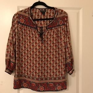 Lucky brand print cotton blouse