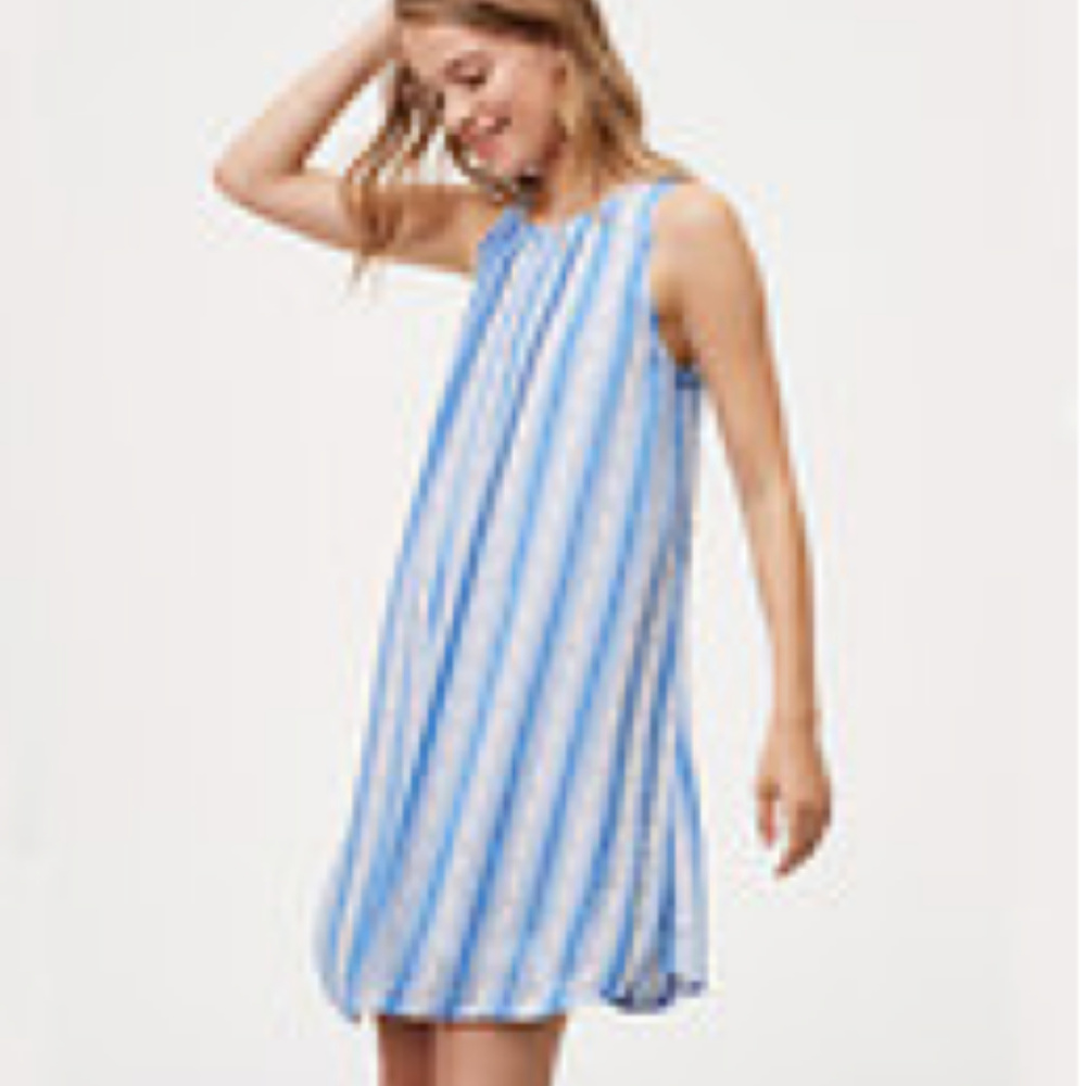 ❌CLEARANCE❌ LOFT dot chambray dress