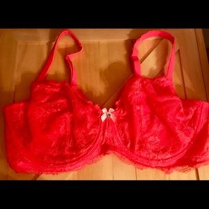 Body By Victoria Unlined Lace Bra Hot Pink 38DD