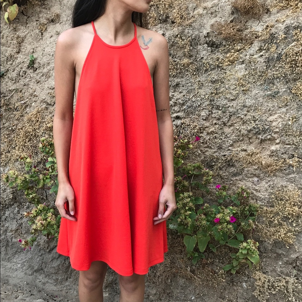 Zara Halter Neck Dress in Red