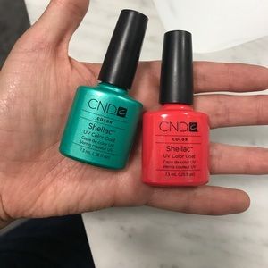 CND shellac aqua and coral