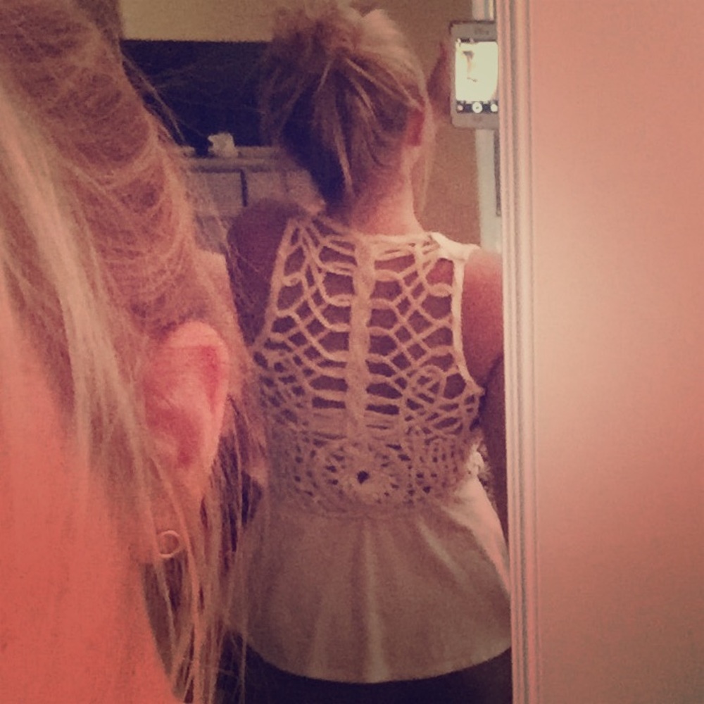 Free people peplum crochet tank