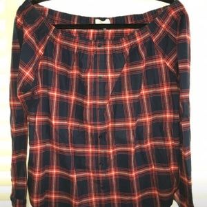 Off Shoulder Flannel