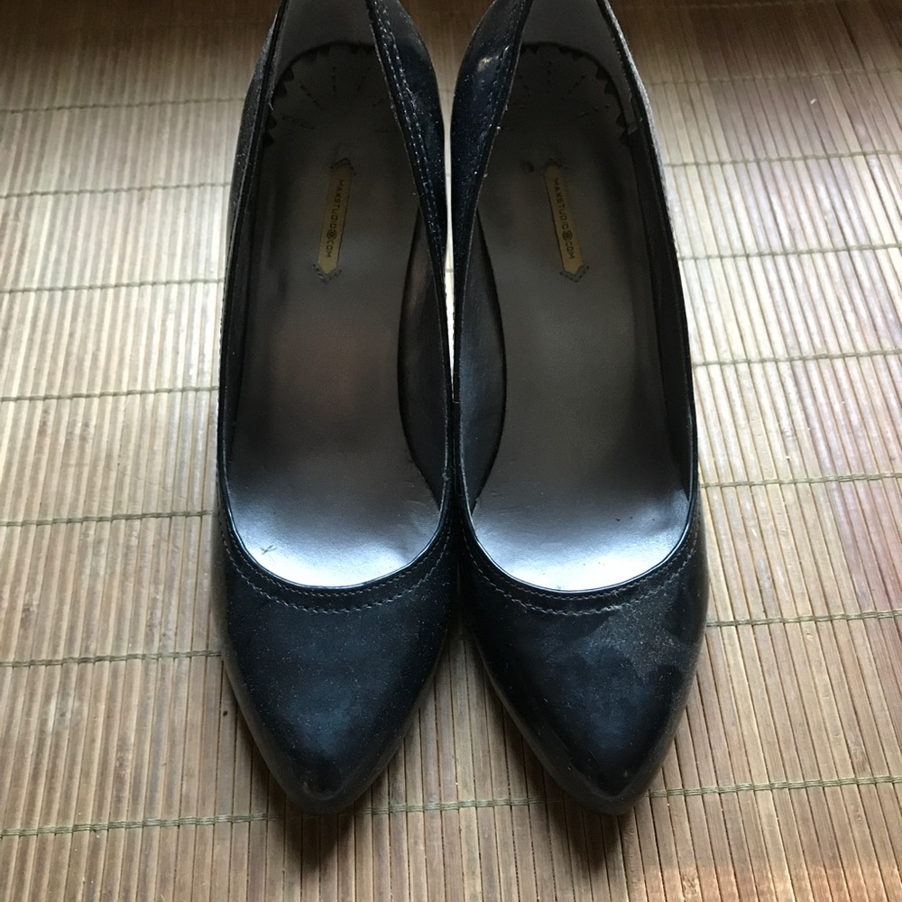 Max Studio Black Patent Leather Wedges