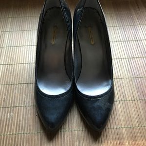 Max Studio Black Patent Leather Wedges