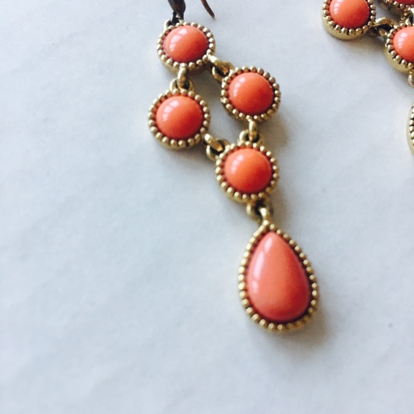 MONET SALMON DROP EARRINGS - Picture 2 of 4