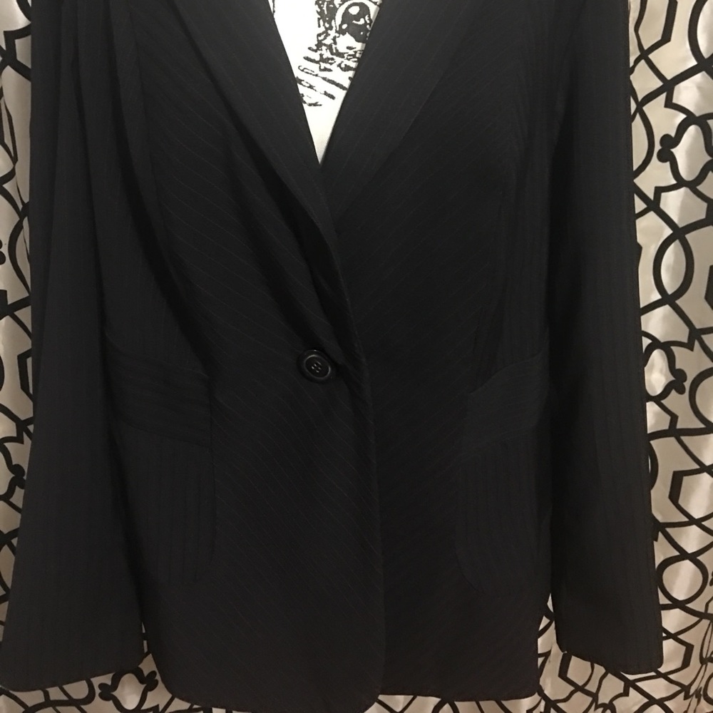 LB blazer black write pink pinstripe NWOT