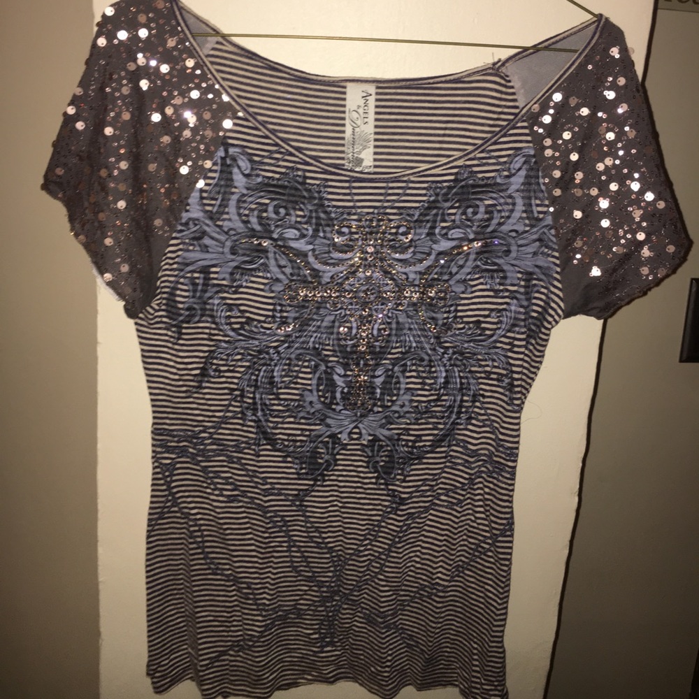 Angel & diamonds sparkly t-shirt