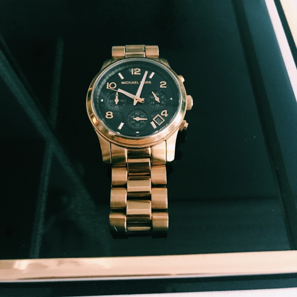 Michael Kors MK5085 Women's Black/Gold Dial Watch