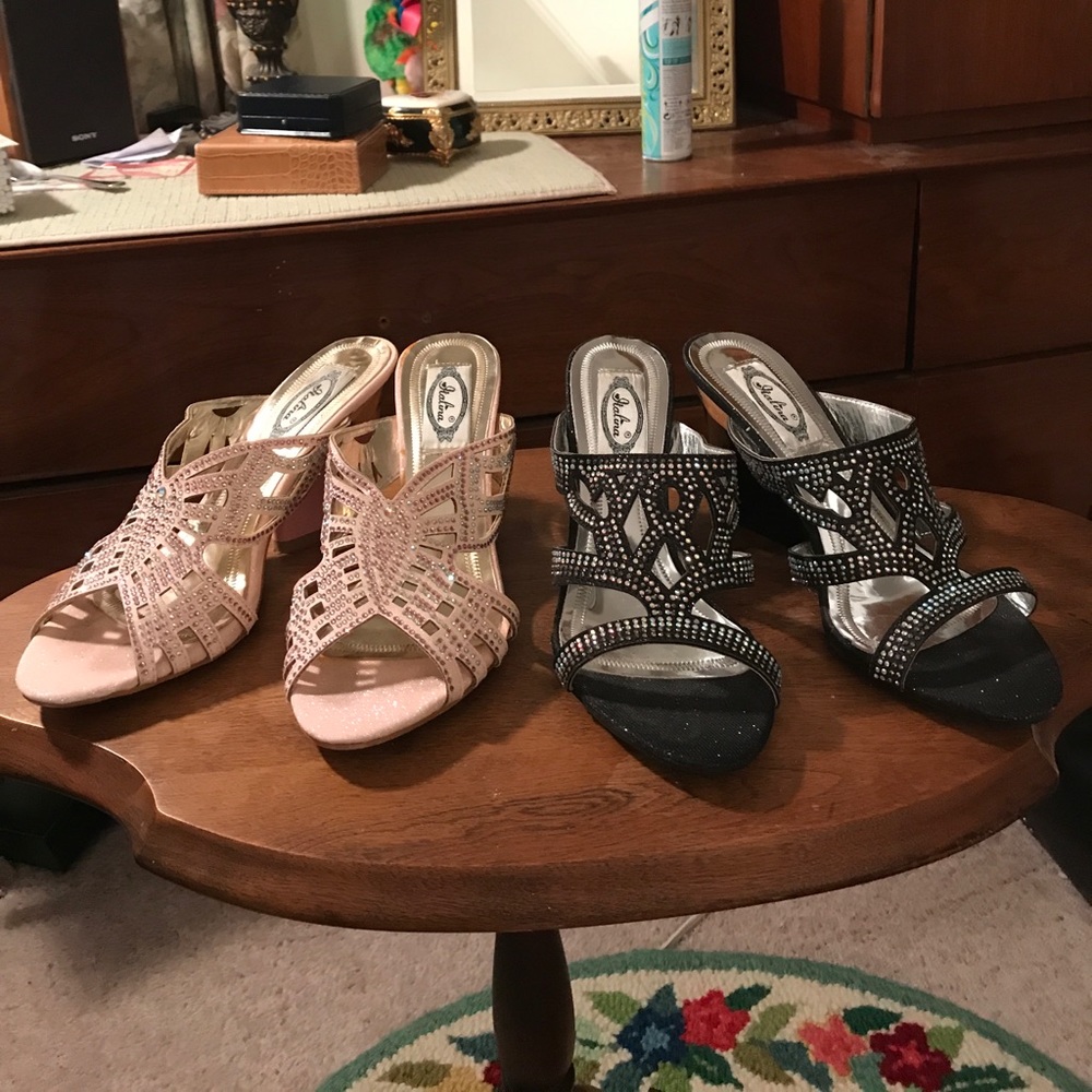 Really nice bling heels(black barely worn) 5 each