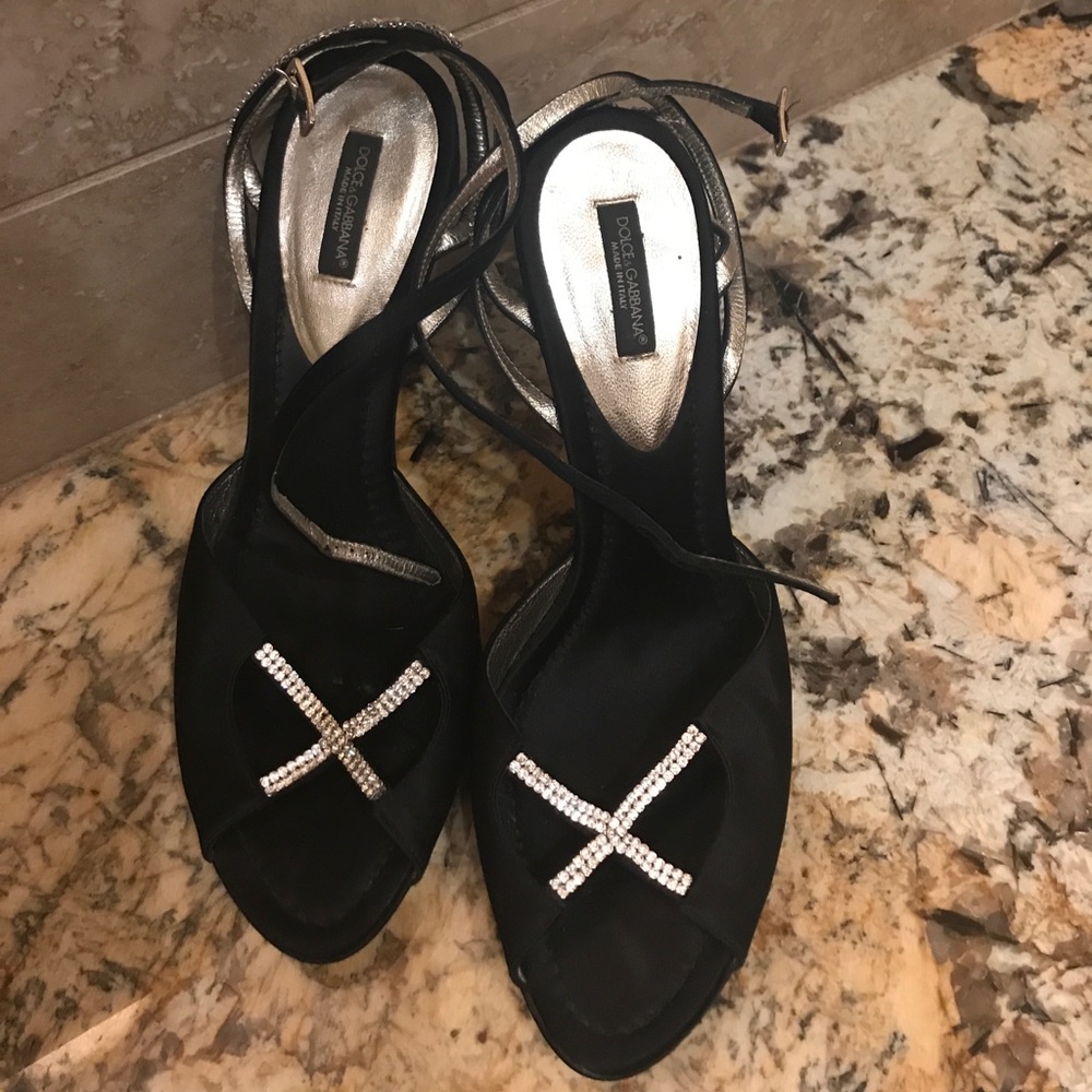 Dolce & Gabbana Satin, Rhinestone Heels