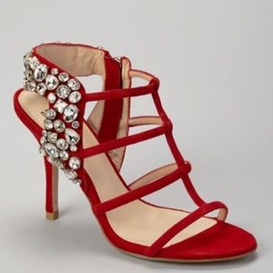 Women's Red Vina Embellished Strappy