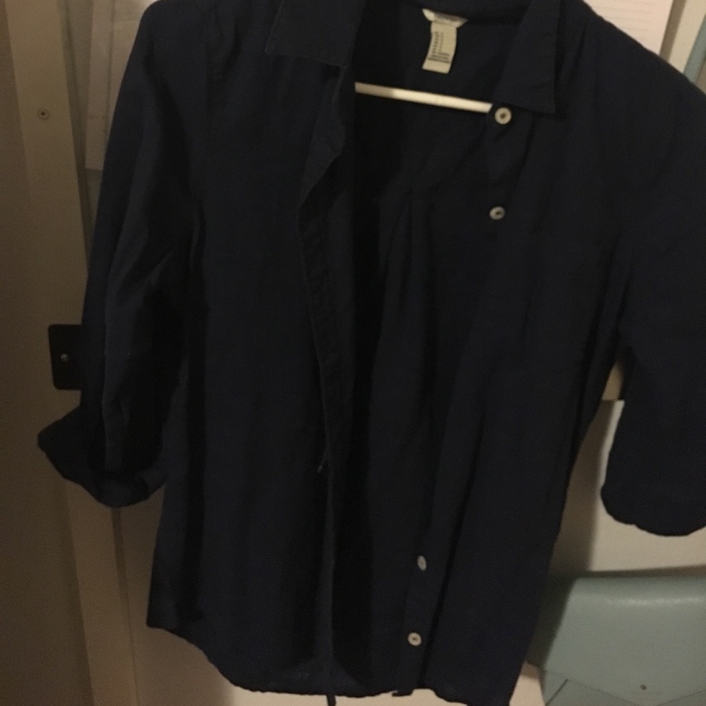 Navy button up - Picture 2 of 3