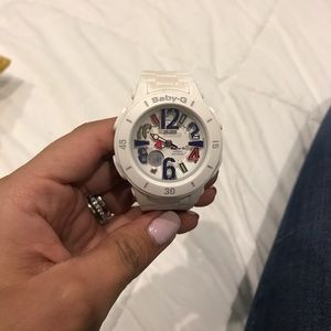 White baby G shock watch