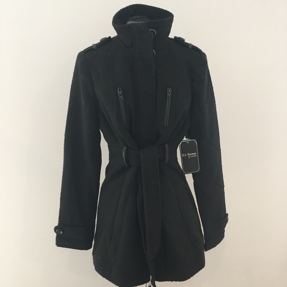 Black Military Style Peacoat long sleeved B52/SB7 - Picture 2 of 4