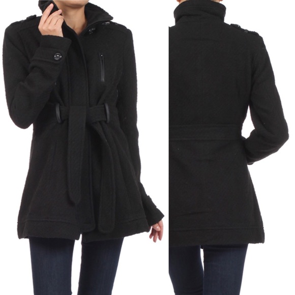 Black Military Style Peacoat long sleeved B52/SB7 - Picture 1 of 4