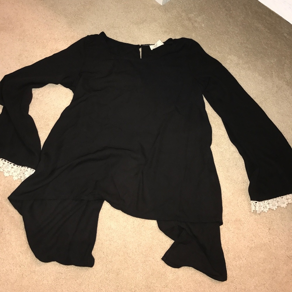 Black blouse with detailed sleeves