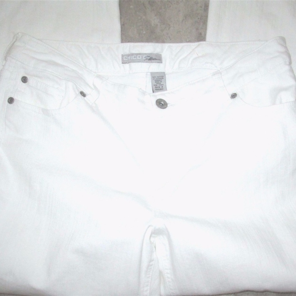 $DROP! CHICO'S PLATINUM Plus Sz 2 SHORT WHITE
