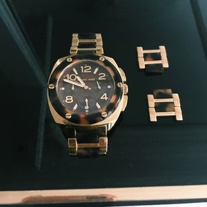 Michael Kors Gold-Tone Tort Tribeca Watch