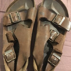 Vintage Brown Leather Birkenstock Milanos