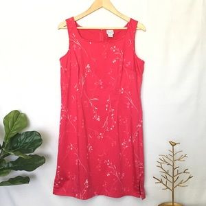 ANN TAYLOR LOFT | Hot Pink Floral Shift Dress 14