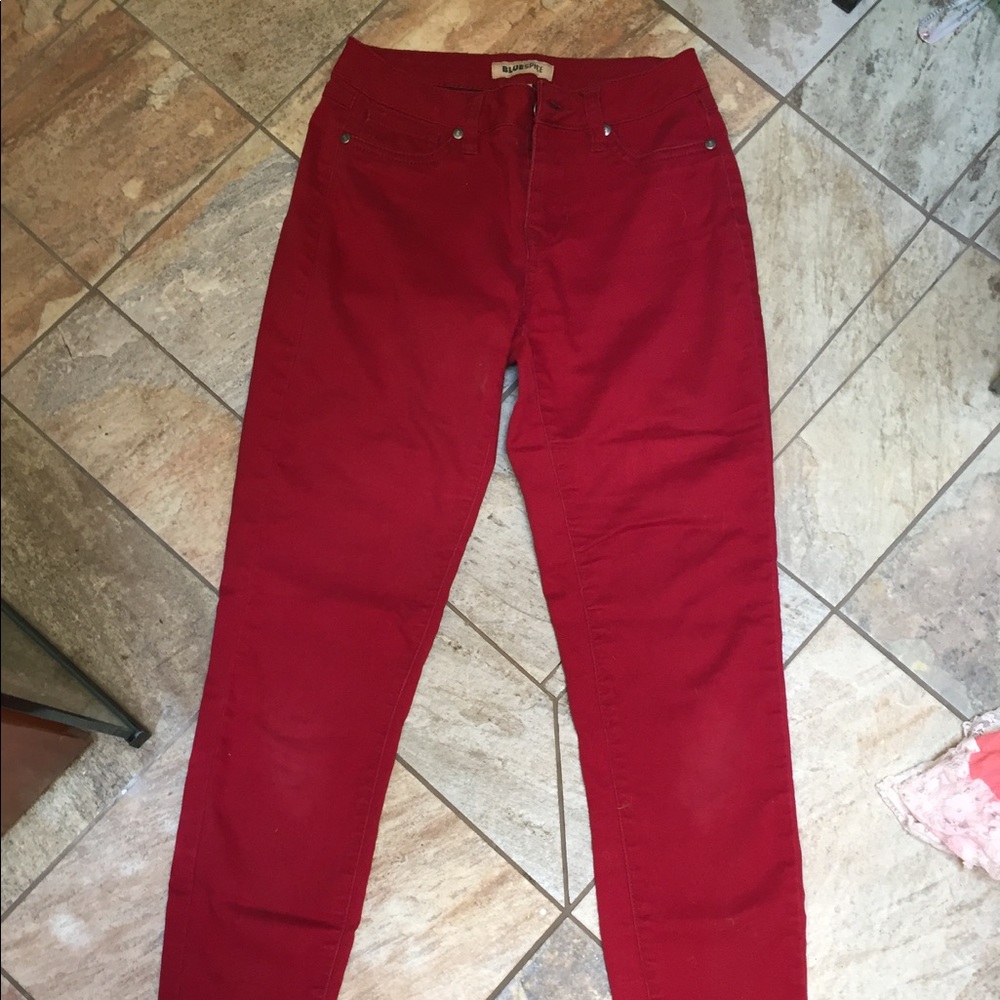 Fashion red skinny jeans