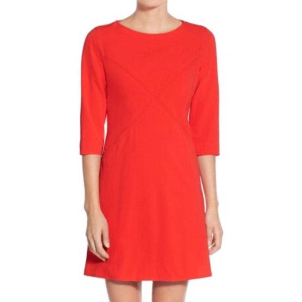 *NWT* Eliza J Crisscross Seam Stretch Crepe A-Line Dress