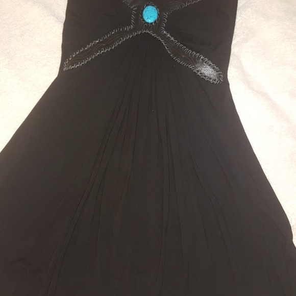 ×SOLD ON MERC× SKY Dress Turquoise and Leather - Picture 3 of 8