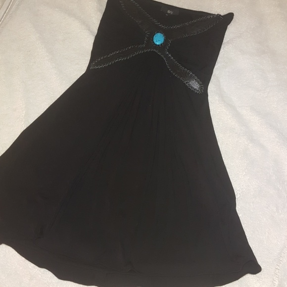 ×SOLD ON MERC× SKY Dress Turquoise and Leather - Picture 4 of 8