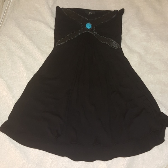 ×SOLD ON MERC× SKY Dress Turquoise and Leather - Picture 7 of 8