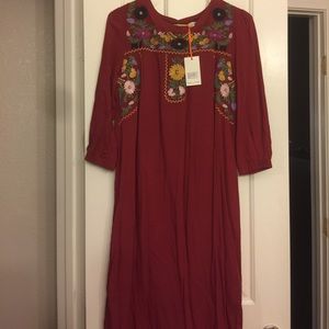 BOHO Mexican Embroidered dress NWT SMALL