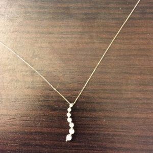 white gold and diamond journey necklace