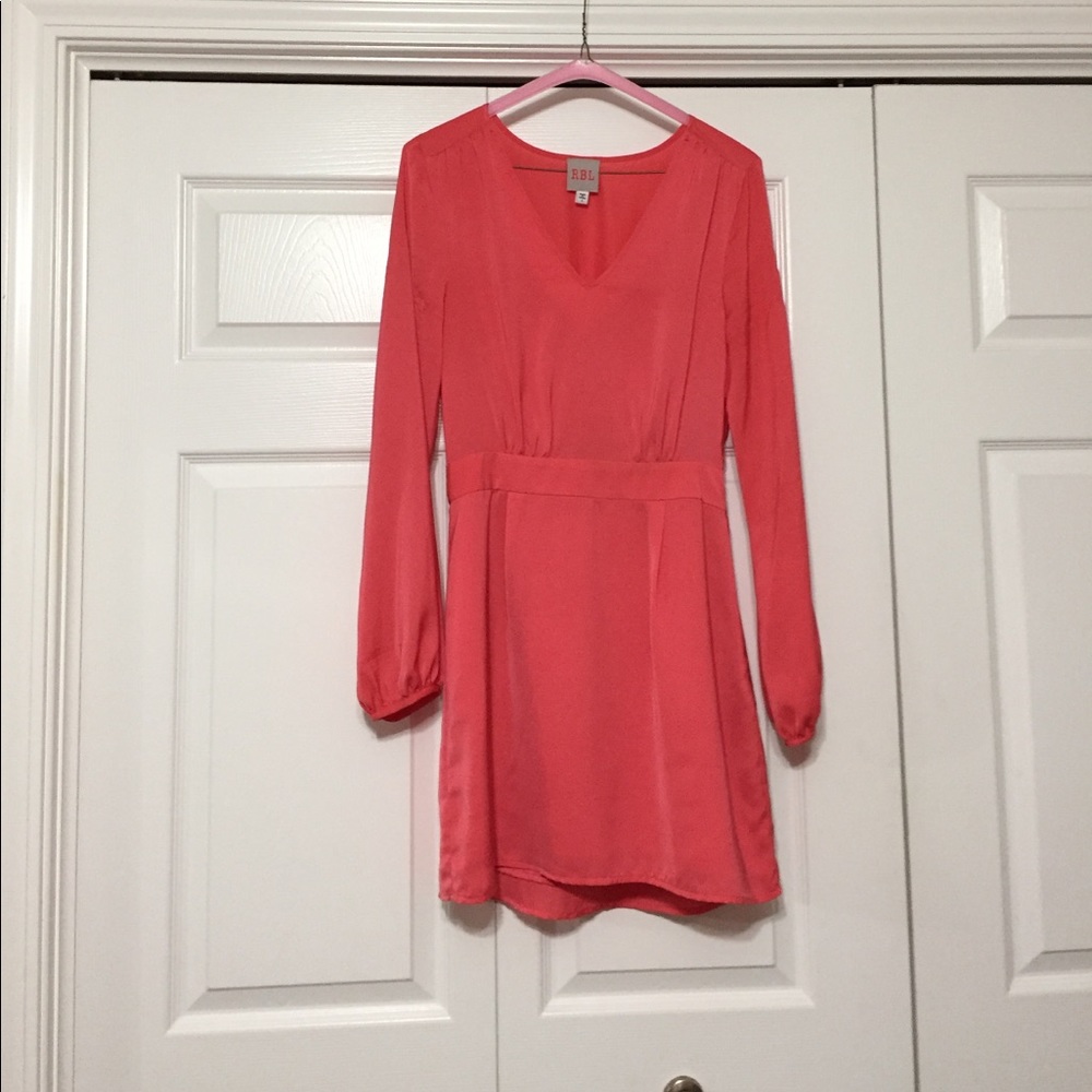 Long sleeve coral dress