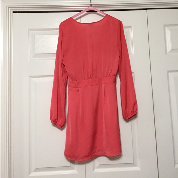 Long sleeve coral dress - Picture 2 of 2