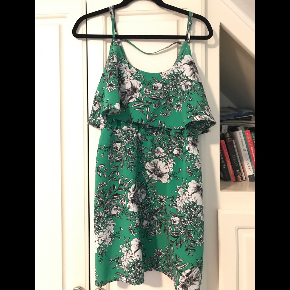 Green cocktail mini dress