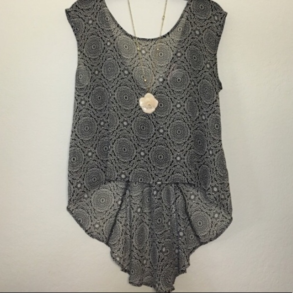 Mermaid high low pattern top chiffon