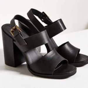 Urban Outfitters Black Strappy Block Heel