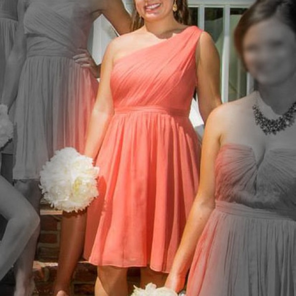 J. Crew Kylie Chiffon Dress in Coral